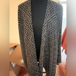 Black and silver poncho